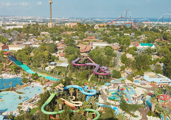 Fotografía aérea de PortAventura World.